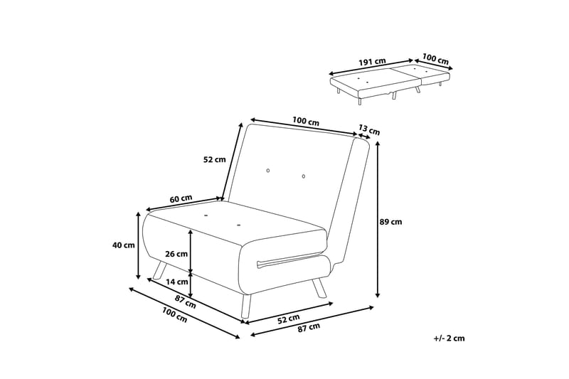 Farris Bäddsoffa 100 cm - Svart - Möbler - Soffa - Bäddsoffa