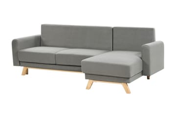 Faustin Hörnbäddsoffa 3-sits - Grå/Ljust trä - Möbler - Soffa - Bäddsoffa