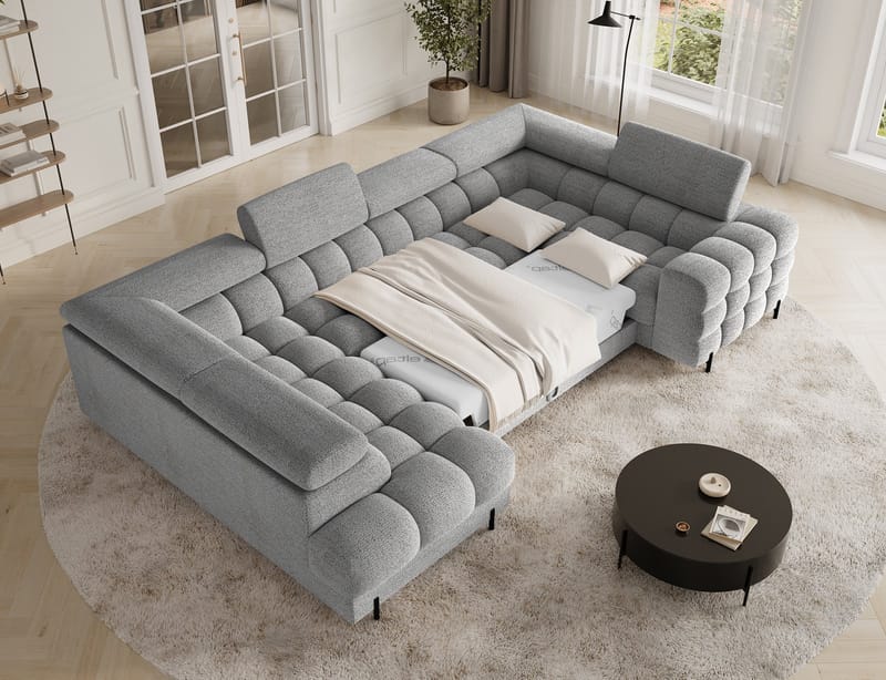 Fectory 6-sits Bubblig Hörnbäddsoffa med Schäslong och förvaring Vänster - Royal 03 - Möbler - Soffa - Bäddsoffa