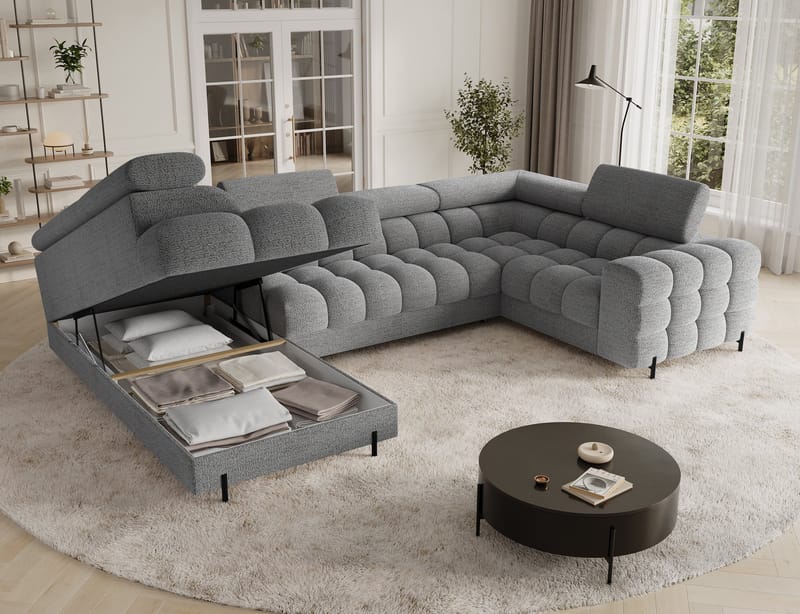 Fectory 6-sits Bubblig Hörnbäddsoffa med Schäslong och förvaring Vänster - Royal 03 - Möbler - Soffa - Bäddsoffa