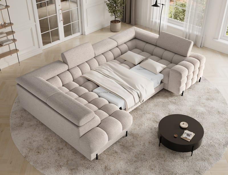 Fectory 6-sits Bubblig Hörnbäddsoffa med Schäslong och förvaring Vänster - Royal 18 - Möbler - Soffa - Bäddsoffa
