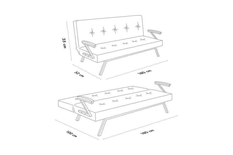 Fennor Bäddsoffa 3-sits - Svart - Möbler - Soffa - Bäddsoffa
