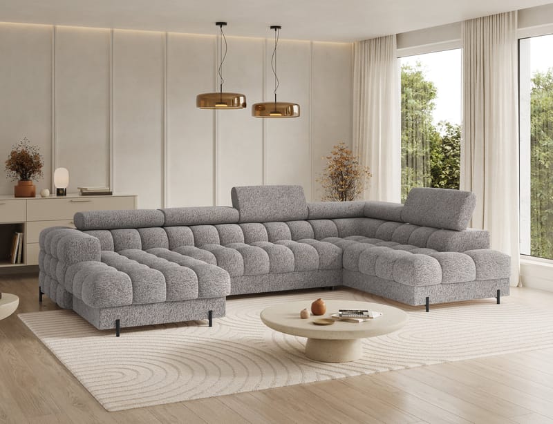 Feraria 6-sits Bubblig Bäddsoffa med Divan och Schäslong förvaring Höger - Pellerito 20 - Möbler - Soffa - Bäddsoffa