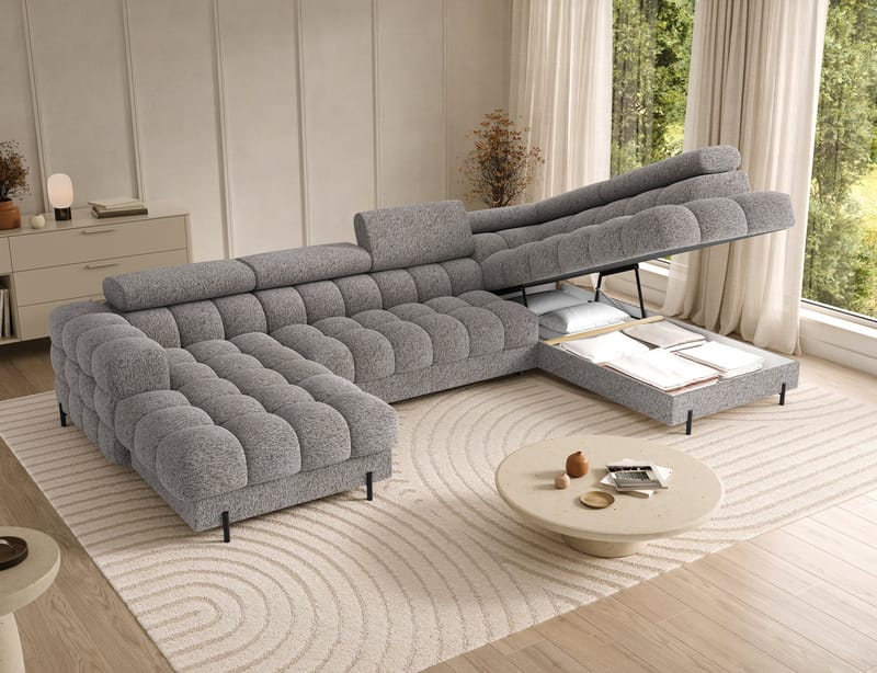 Feraria 6-sits Bubblig Bäddsoffa med Divan och Schäslong förvaring Höger - Pellerito 20 - Möbler - Soffa - Bäddsoffa