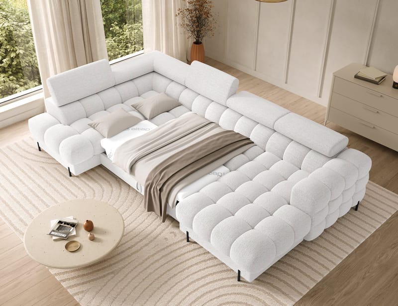 Feraria 6-sits Bubblig Bäddsoffa med Divan och Schäslong förvaring Vänster - Royal 01 - Möbler - Soffa - Bäddsoffa