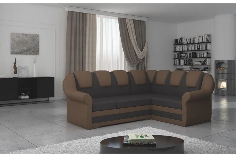 Fica Hörnbäddsoffa - Brun/Beige - Möbler - Soffa - Bäddsoffa