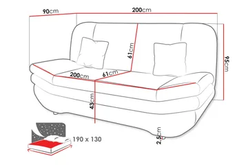 Figurelle Bäddsoffa 3-sits - Brun - Möbler - Soffa - Bäddsoffa