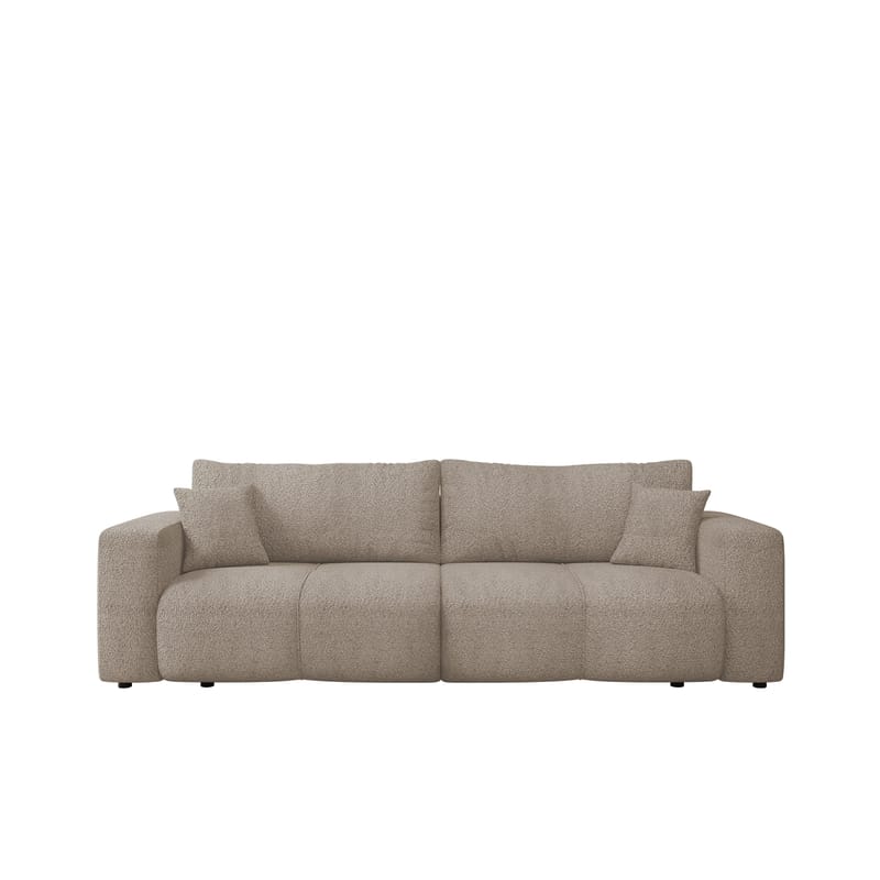Flo 3-sits Kubisk Bäddsoffa med Förvaring i Bouclé, Beige