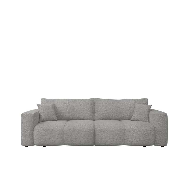 Flo 3-sits Kubisk Bäddsoffa med Förvaring i Bouclé, Grå