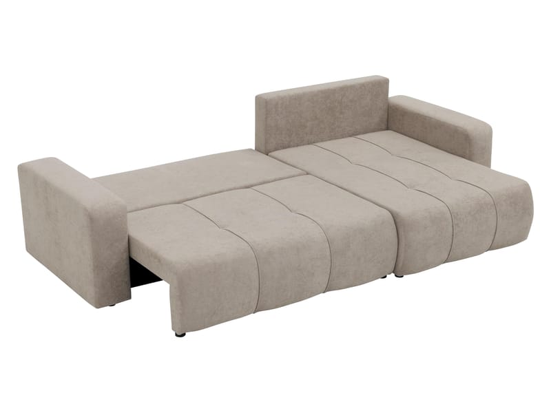 Flo 3-sits Vänster L-formad Bäddsoffa 125x230 cm med Förvaring i Boucle - Brun - Möbler - Soffa - Bäddsoffa