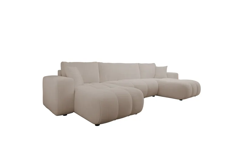 Flo Bäddsoffa Dubbeldivan 4-sits i Plysch - Beige - Möbler - Soffa - Bäddsoffa