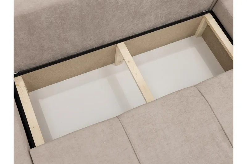 Flo Bäddsoffa Dubbeldivan 4-sits i Plysch - Beige - Möbler - Soffa - Bäddsoffa