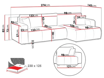 Flo Bäddsoffa med Divan 3-sits - Brun - Möbler - Soffa - Bäddsoffa
