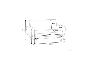 Florli Bäddsoffa 155 cm - Svart - Möbler - Soffa - Bäddsoffa