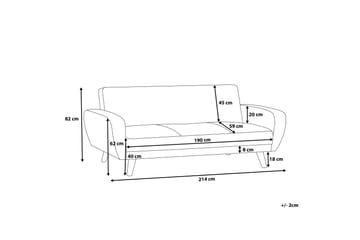 Florli Bäddsoffa 214 cm - Svart - Möbler - Soffa - Bäddsoffa