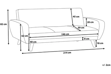 Florli Bädssofa 214 cm - Grå - Möbler - Soffa - Bäddsoffa