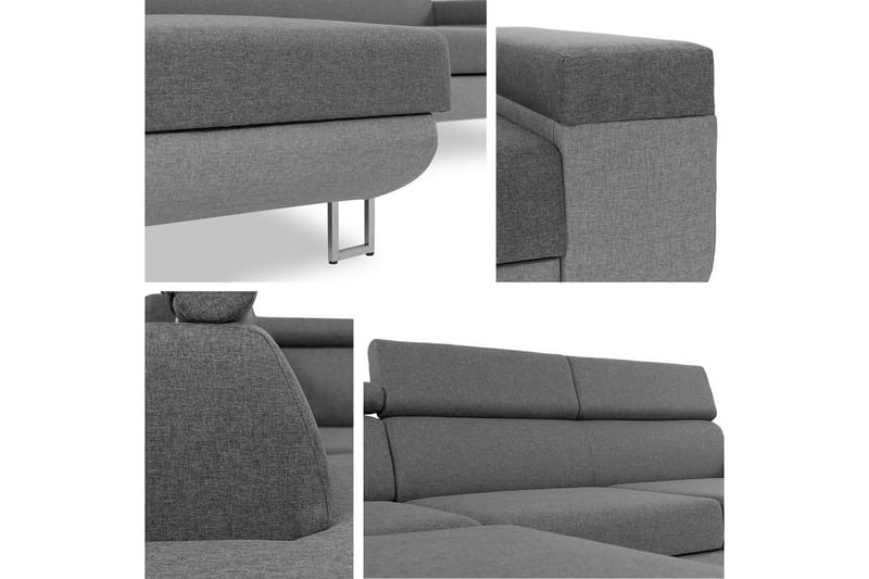 Fonti 3-sits Bäddsoffa Höger - Grå - Möbler - Soffa - Bäddsoffa