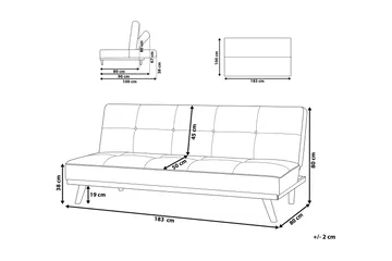 Froya Bäddsoffa 183 cm - Svart - Möbler - Soffa - Bäddsoffa