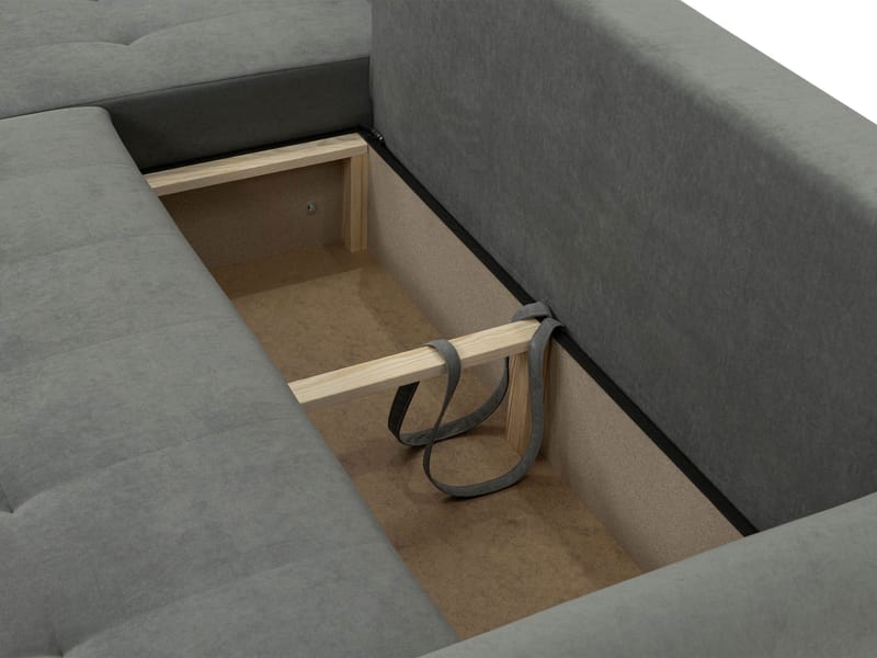 Fynrican 3-sits Bäddsoffa med divan - grå - Möbler - Soffa - Bäddsoffa