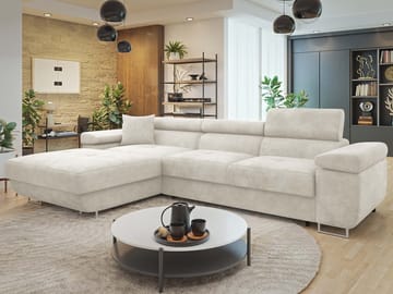 Gabina 3-sits Bäddsoffa med divan - beige - Möbler - Soffa - Bäddsoffa