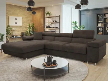 Gabina 3-sits Bäddsoffa med divan - brun - Möbler - Soffa - Bäddsoffa