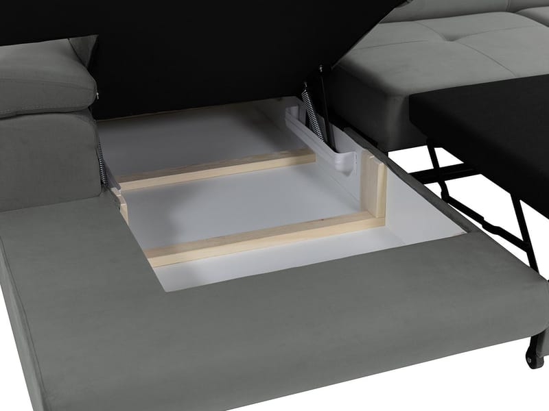 Gabina 3-sits Bäddsoffa med divan - grå - Möbler - Soffa - Bäddsoffa