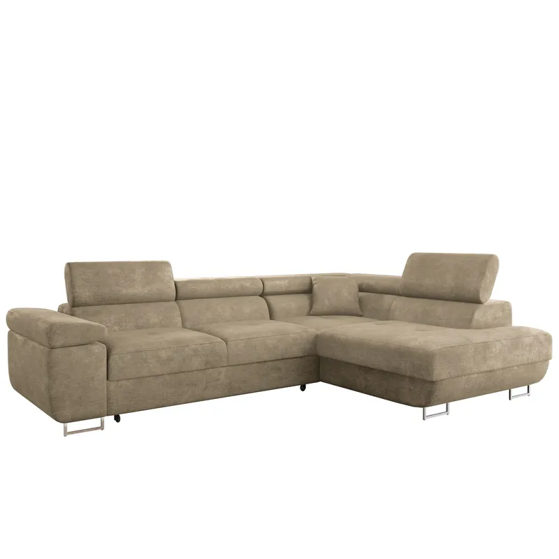Gabina 4-sits Bäddsoffa med schäslong - beige - Möbler - Soffa - Bäddsoffa