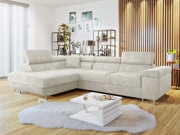 Gabina 4-sits Bäddsoffa med schäslong - beige - Möbler - Soffa - Bäddsoffa