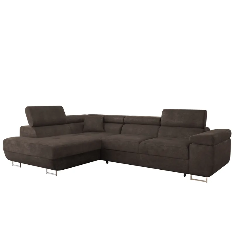 Gabina 4-sits Bäddsoffa med schäslong - brun - Möbler - Soffa - Bäddsoffa