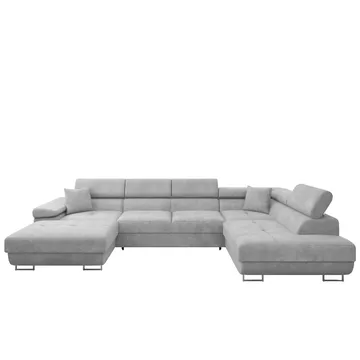 Gabina 5-sits U-formad bäddsoffa med divan och schäslong - grå - Möbler - Soffa - Bäddsoffa