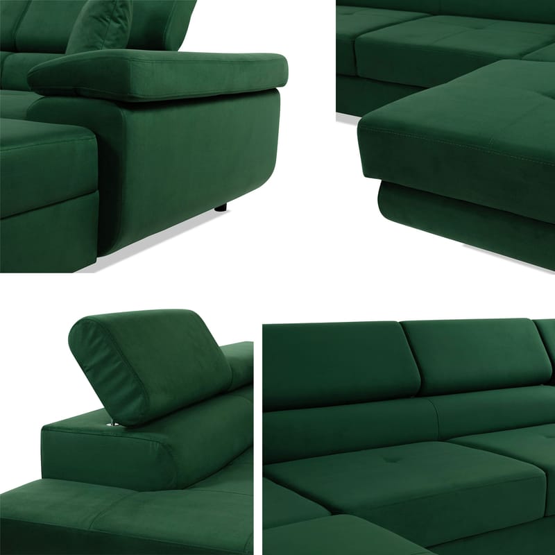 Gabina 5-sits U-formad bäddsoffa med divan och schäslong - grå - Möbler - Soffa - Bäddsoffa