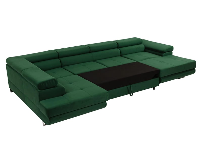 Gabina 5-sits U-formad bäddsoffa med divan och schäslong - svart - Möbler - Soffa - Bäddsoffa