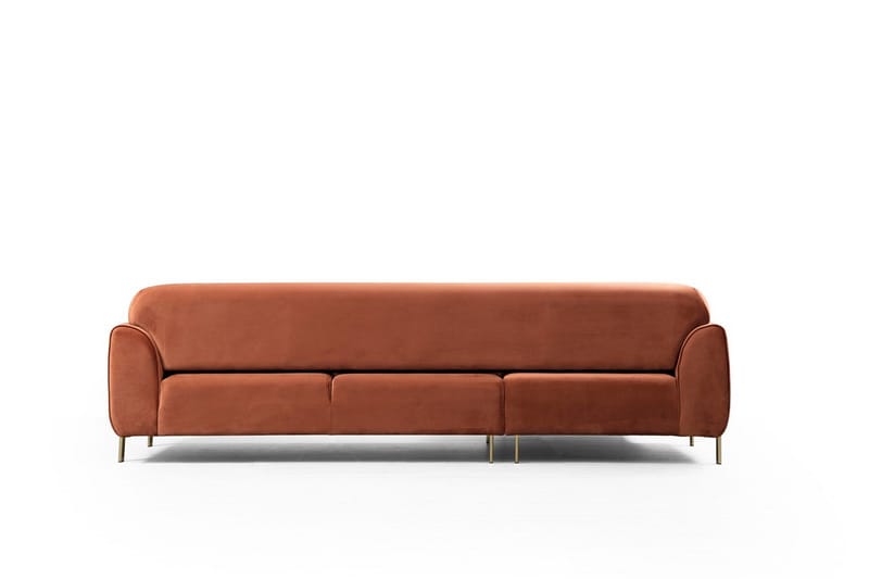 Gajanejos Vänstervänd Divanbäddsoffa 87x237 cm i Sammet - Terracotta - Möbler - Soffa - Bäddsoffa