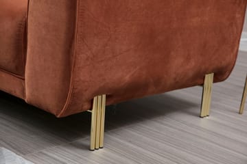 Gajanejos Vänstervänd Divanbäddsoffa 87x237 cm i Sammet - Terracotta - Möbler - Soffa - Bäddsoffa