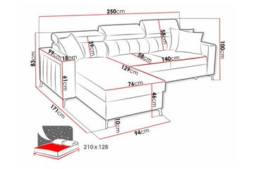 Galbally 3-sits Hörnbäddsoffa - Möbler - Soffa - Bäddsoffa