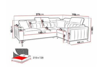 Galbally 3-sits Hörnbäddsoffa - Möbler - Soffa - Bäddsoffa