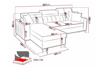 Galbally 3-sits Hörnbäddsoffa - Möbler - Soffa - Bäddsoffa