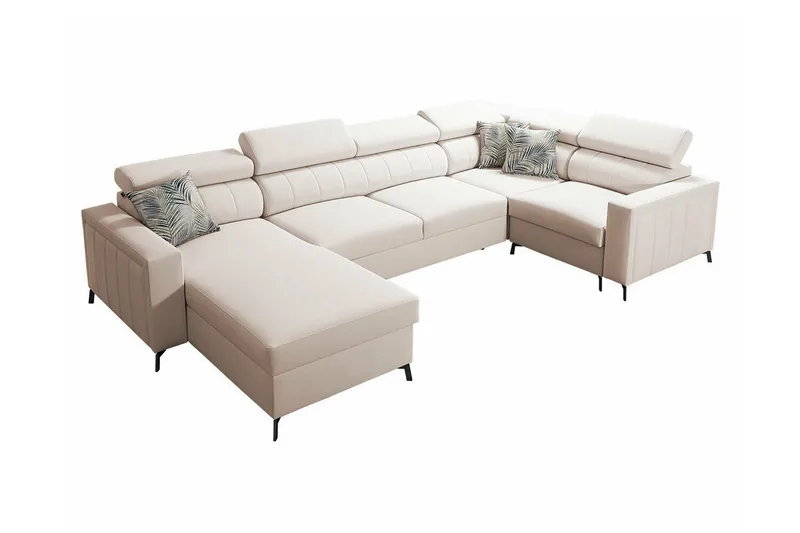 Galbally 4-sits Hörnbäddsoffa Beige/Light beige - Möbler - Soffa - Bäddsoffa