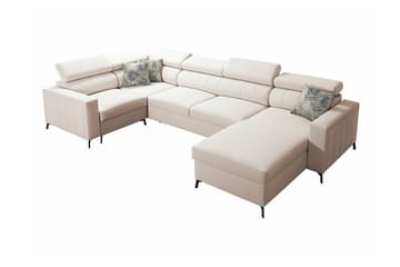 Galbally 4-sits Hörnbäddsoffa Beige/Light beige - Möbler - Soffa - Bäddsoffa