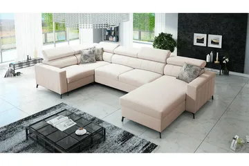 Galbally 4-sits Hörnbäddsoffa Beige/Light beige - Möbler - Soffa - Bäddsoffa
