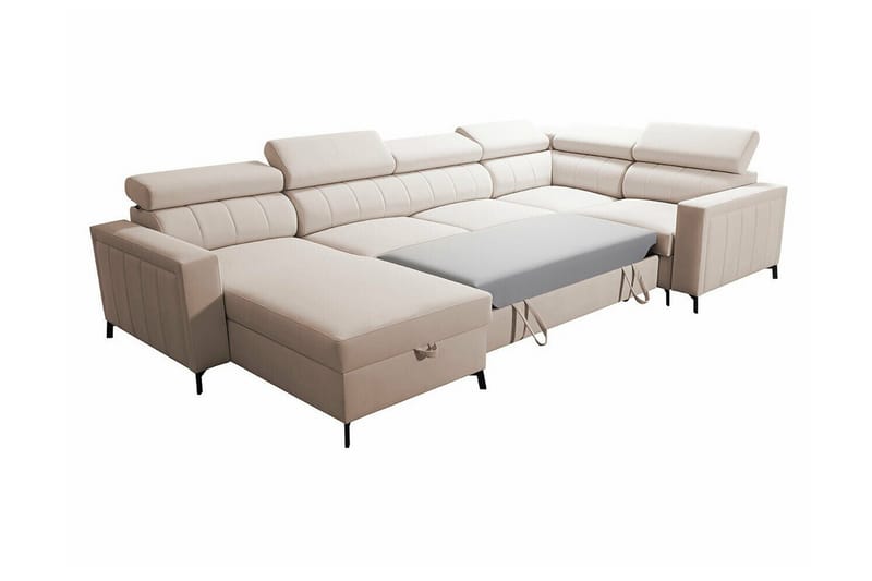Galbally 4-sits Hörnbäddsoffa Beige/Light beige - Möbler - Soffa - Bäddsoffa