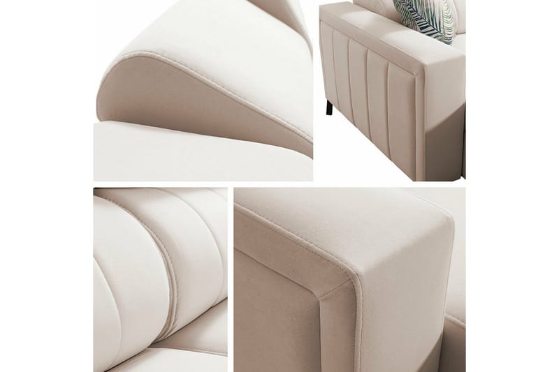 Galbally 4-sits Hörnbäddsoffa Beige/Light beige - Möbler - Soffa - Bäddsoffa