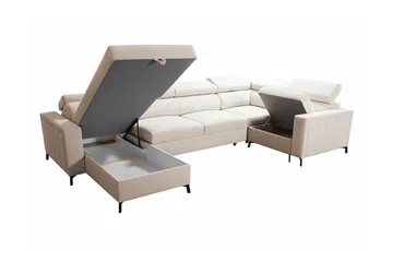 Galbally 4-sits Hörnbäddsoffa Dark brown - Möbler - Soffa - Bäddsoffa