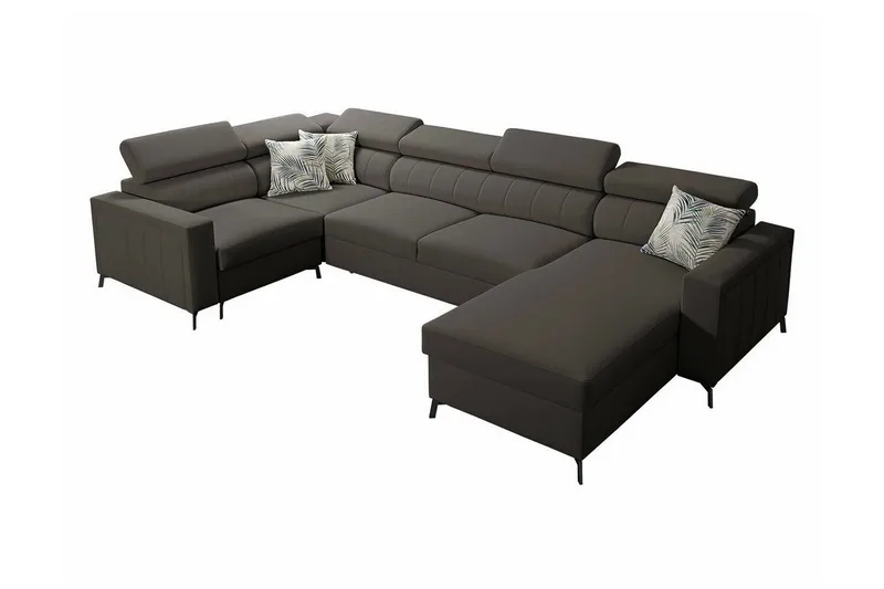 Galbally 4-sits Hörnbäddsoffa Dark brown - Möbler - Soffa - Bäddsoffa