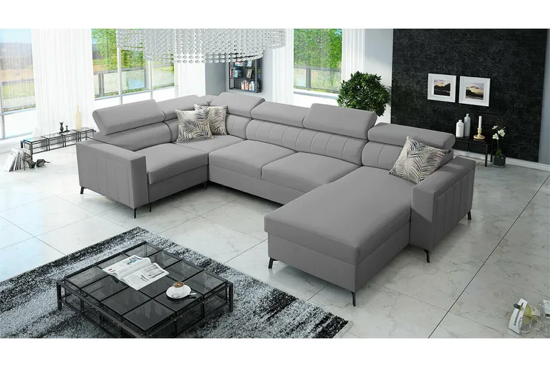 Galbally 4-sits Hörnbäddsoffa Light grey - Möbler - Soffa - Bäddsoffa