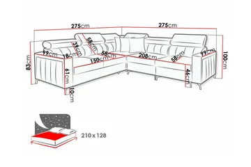 Galbally 4-sits Hörnbäddsoffa - Möbler - Soffa - Bäddsoffa