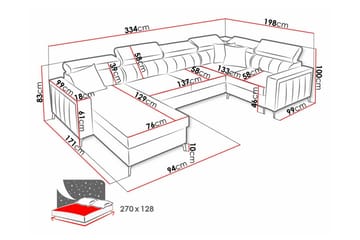 Galbally 4-sits Hörnbäddsoffa - Möbler - Soffa - Bäddsoffa
