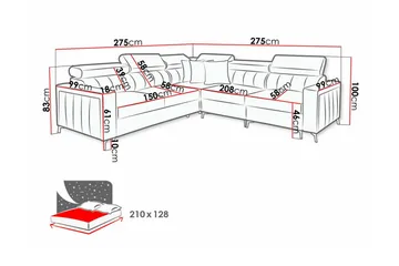 Galbally 4-sits Hörnbäddsoffa - Möbler - Soffa - Bäddsoffa