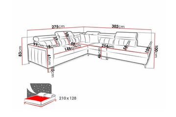 Galbally 4-sits Hörnbäddsoffa - Möbler - Soffa - Bäddsoffa