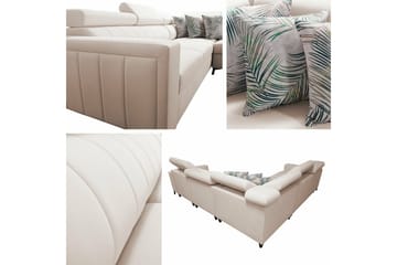 Galbally 4-sits L-formad Bäddsoffa med Förvaring i Tyg - Mörkbrun - Möbler - Soffa - Bäddsoffa